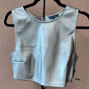 NWT Kirious Fitted Gold Crop Tank Top Size XL